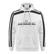 Load image into Gallery viewer, D.E.I.  Black Logo, Stripes &amp;  White  Mens All Over Print Warm Velvets Pair Of Hoodie
