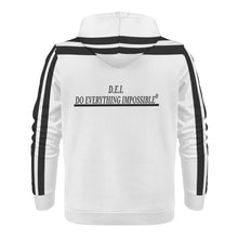 Load image into Gallery viewer, D.E.I.  Black Logo, Stripes &amp;  White  Mens All Over Print Warm Velvets Pair Of Hoodie
