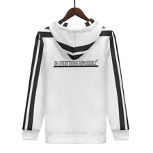 Load image into Gallery viewer, D.E.I.  Black Logo, Stripes &amp;  White  Mens All Over Print Warm Velvets Pair Of Hoodie
