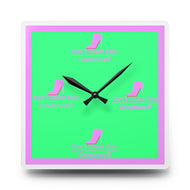 DCYG Pink Red Bottom, Green, Pink & White Acrylic Wall Clock
