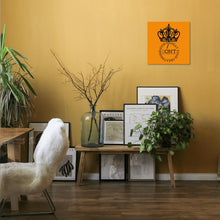 Load image into Gallery viewer, Royalty 24 Black Logo &amp; Orange PVC and Square Wall Clock - No scale for Living Room Office
