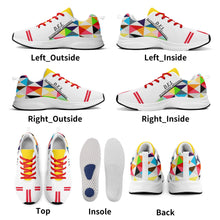 Load image into Gallery viewer, DEI SL25 Black Logo, Red Stripes &amp; Multi Color Design Adult EVA Mesh Walking Running Shoes
