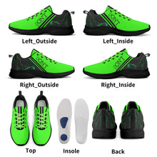 Load image into Gallery viewer, Striker 25s Black Logo &amp; Neon Green Adult EVA Mesh Walking Running Shoes
