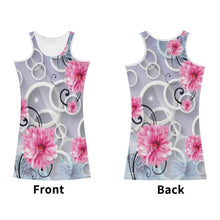 Load image into Gallery viewer, 25 SX Gray &amp; Pink Floral Womens Summer Dresses Sexy Wrap Hip Mini Slim Fitted Dress
