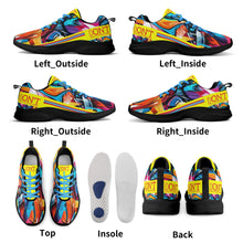 Load image into Gallery viewer, UX Red Logo, Blue , Red Strips &amp; Yellow Adult EVA Mesh Walking Running Shoes
