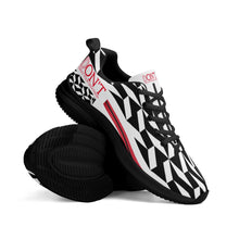 Load image into Gallery viewer, UX Red Logo, Black, Red Strips &amp; White Adult EVA Mesh Walking Running Shoes
