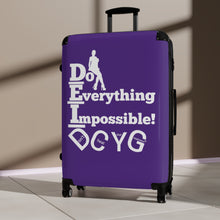 Load image into Gallery viewer, DCYG DEI 24BW White Logo &amp; Purple Suitcase
