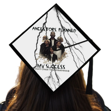Load image into Gallery viewer, Ancestors+ Black , Family, Black Logo, Lightning &amp; Black Decorated Graduation Cap Topper Class of 2026 Gift

