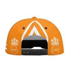 Load image into Gallery viewer, Royalty White Logo, Stripes &amp; Orange ,White Snapbacks
