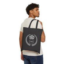 Load image into Gallery viewer, Royalty 24 White Logo &amp; Black Cotton Canvas Tote Bag
