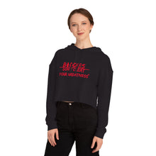 Load image into Gallery viewer, DCYG FX Baddies Red Logo Women’s Cropped Hooded Sweatshirt
