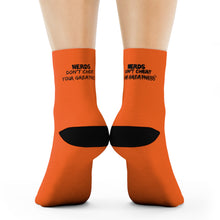 Load image into Gallery viewer, DCYG Nerds Black &amp; Orange Crew Socks

