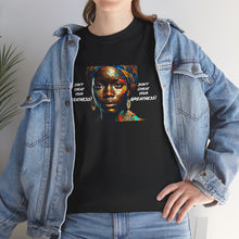 Load image into Gallery viewer, Blk Woman ,Multicolor Scarf &amp; White Unisex Heavy Cotton Tee
