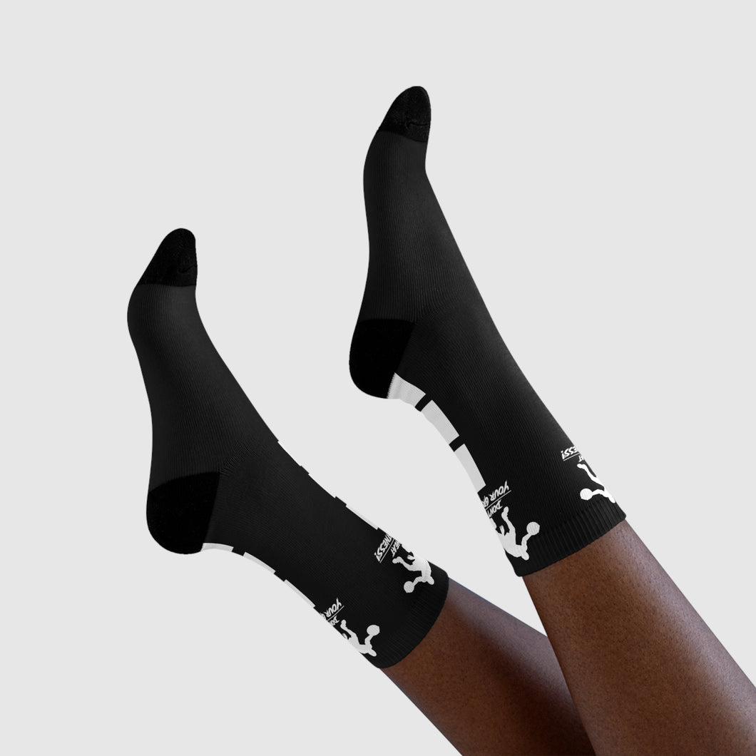 Copy of DCYG Dbl Basketball Players Black & White Crew Socks (EU)