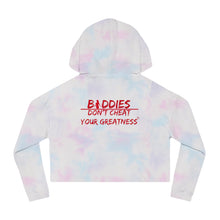 Load image into Gallery viewer, DCYG FX Baddies Red Logo Women’s Cropped Hooded Sweatshirt
