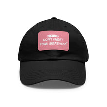 Load image into Gallery viewer, DCYG NERDS White Logo Dad Hat with Black Leather Patch
