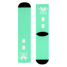 Load image into Gallery viewer, DCYG Dbl Basketball Players Mint Green &amp; White Crew Socks (EU)
