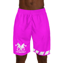 Load image into Gallery viewer, DCYG Dbl Basketball Players Neon Pink &amp; White Men's Shorts
