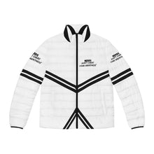 Load image into Gallery viewer, DCYG NERDS Unisex Black logo &amp; White  Puffer Jacket (AOP)
