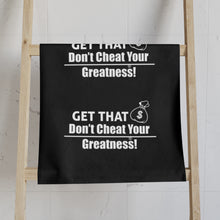 Load image into Gallery viewer, DCYG Get That Bag White logo &amp; Black Hand Towel
