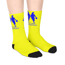 Load image into Gallery viewer, DCYG Blue &amp;:Yellow Womens Basketball Mid-length Socks
