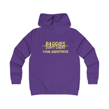 Load image into Gallery viewer, DCYG FX Baddies Yellow Logo Girlie College Hoodie

