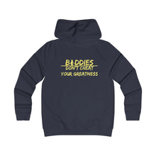 Load image into Gallery viewer, DCYG FX Baddies Yellow Logo Girlie College Hoodie
