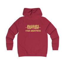 Load image into Gallery viewer, DCYG FX Baddies Yellow Logo Girlie College Hoodie
