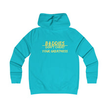 Load image into Gallery viewer, DCYG FX Baddies Yellow Logo Girlie College Hoodie
