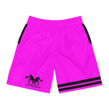 Load image into Gallery viewer, DCYG Dbl Basketball Players Black &amp; Neon Pink Men's  Shorts
