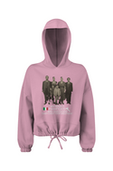 Ancestors+ Italian Family White Logo Ladies' Cropped Oversize Hooded Sweatshirt