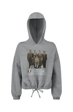 Load image into Gallery viewer, Ancestors+ Italian Family White Logo Ladies' Cropped Oversize Hooded Sweatshirt

