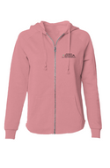Ancestors Italian Blue Logo Womens Lightweight Wash Zip Hoodie