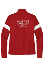 Load image into Gallery viewer, Ancestors ,White Logo, Stripe &amp; Navy Blue Womens Travel Full Zip Jacket

