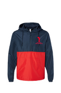 Male Golfer, Red Logo, Lightweight Quarter Zip Pullover Windbreaker