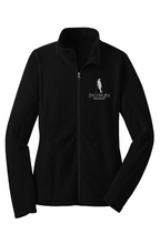 Load image into Gallery viewer, Female Golfer, White Logo &amp; Womens Microfleece Jacket
