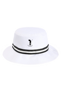 Latino Male Golfer, Black Logo Oxford Performance Bucket Hat