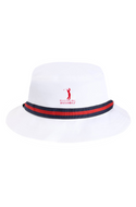 Japanese Male Golfers , Red Logo Oxford Performance Bucket Hat