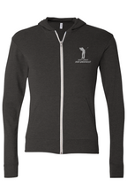 Load image into Gallery viewer, Male Golfer , White Logo Triblend Full-Zip Lightweight Hoodies
