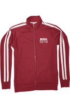 Load image into Gallery viewer, DCYG NERDS White Logo Independent Track Jacket
