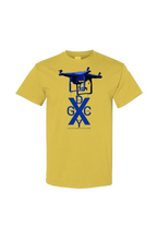 Load image into Gallery viewer, X Drone Blue Logo Gildan Cotton T Shirt
