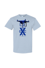 Load image into Gallery viewer, X Drone Blue Logo Gildan Cotton T Shirt
