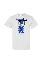 Load image into Gallery viewer, X Drone Blue Logo Gildan Cotton T Shirt

