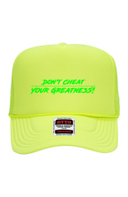 Load image into Gallery viewer, NEON RAVE Green Logo 5 PaneTrucker Cap
