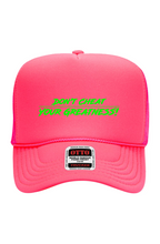 Load image into Gallery viewer, NEON RAVE Green Logo 5 PanelTrucker Cap

