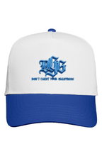 Load image into Gallery viewer, DCYG BOLD Royal Blue Logo Royal Blue White Crown Two Tone Cap
