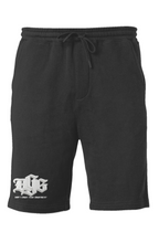 Load image into Gallery viewer, DCYG BOLD White Logo Red Black and Blue Midweight Fleece Shorts
