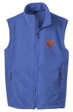 Load image into Gallery viewer, DCYG BOLD Red Logo Black Blue and Gray Value Fleece Vest
