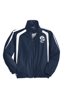 SWAN Dragon White Logo Red Navy Royal and White Stripes Colorblock Raglan Jacket