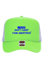 Load image into Gallery viewer, NERDS DCYG Blue Logo Multi Color5 Panel Neon Back Split Cap
